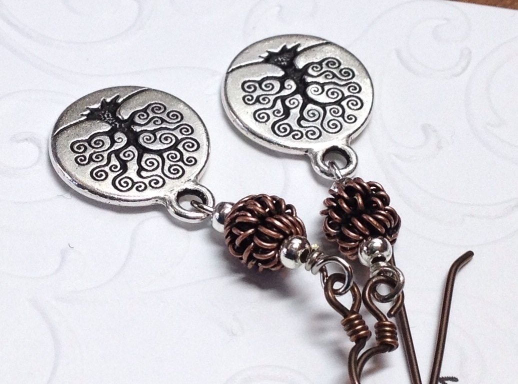 Tree Of Life Coin Earrings, Engraved Tree, Celtic Tree Earrings, Tree Of Life Earrings, Niobium Earwires,tree Art, Mini Tree Pendants